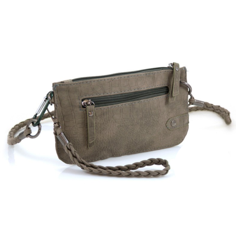 Crossbody croco grijs