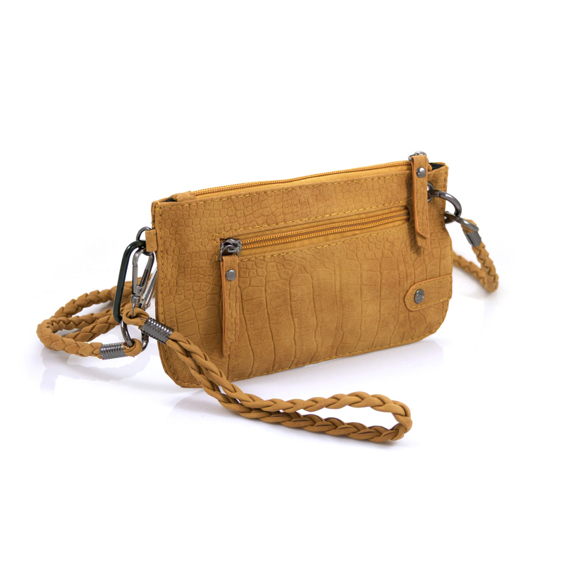 Crossbody croco oker geel