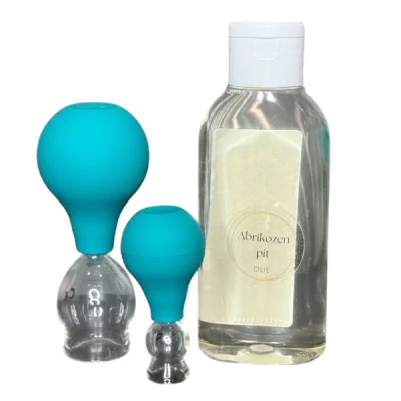 Setje professionele glazen gezichtscups