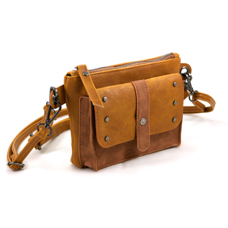 Oker/mosterd crossbody- heuptasje