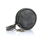 Sleutel- / tassenhanger tasje rond grijs