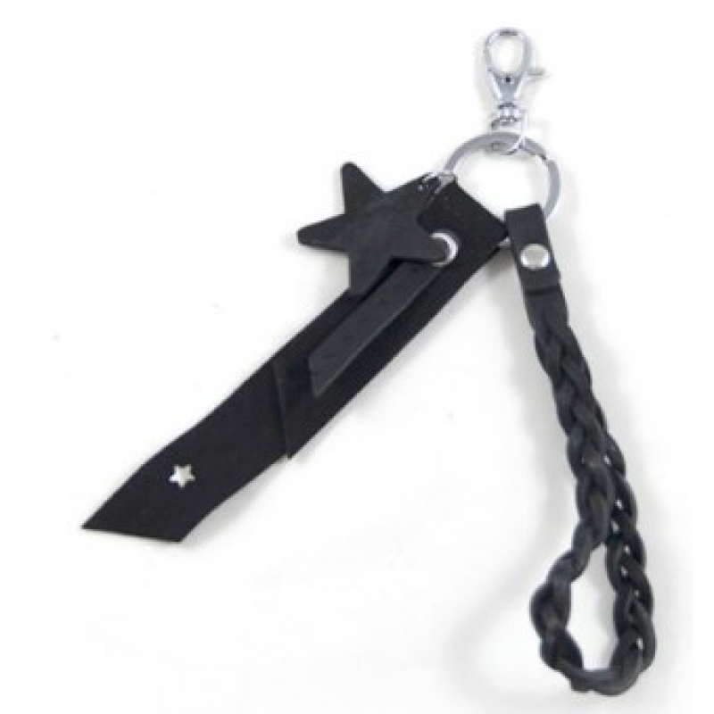 Tassen / sleutelhanger gevlochten zwart